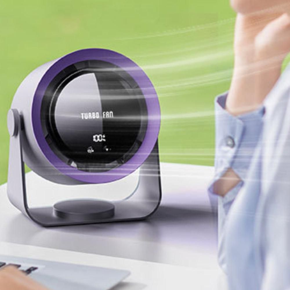 Digital Display Desk Fan Air Circulator Quiet Fan 100 Speeds Adjustable Table Fan for Camping Office Dorm Grey - Image 2