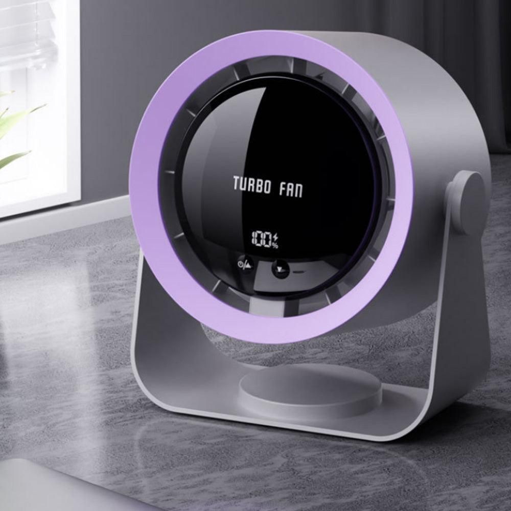 Digital Display Desk Fan Air Circulator Quiet Fan 100 Speeds Adjustable Table Fan for Camping Office Dorm Grey - Image 3