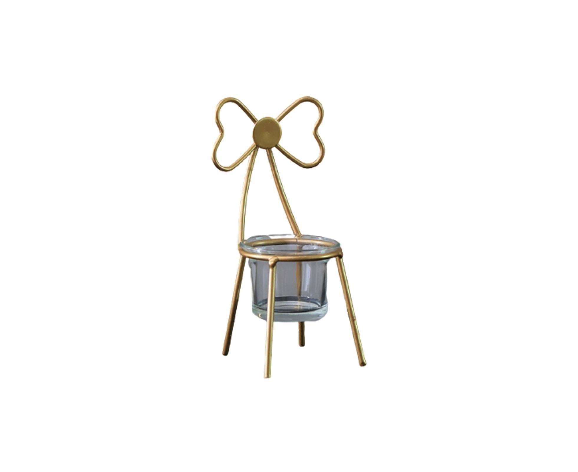 Tabletop Iron Chair Candlestick Potted Ornament Desktop Decoration Candle Holder- B - Image 8