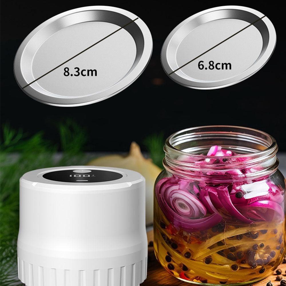 Automatic Vacuum Sealer Kit for Regular Mason Jars Rechargeable Electric Sealer with 10 Sealing Lids White - Image 2