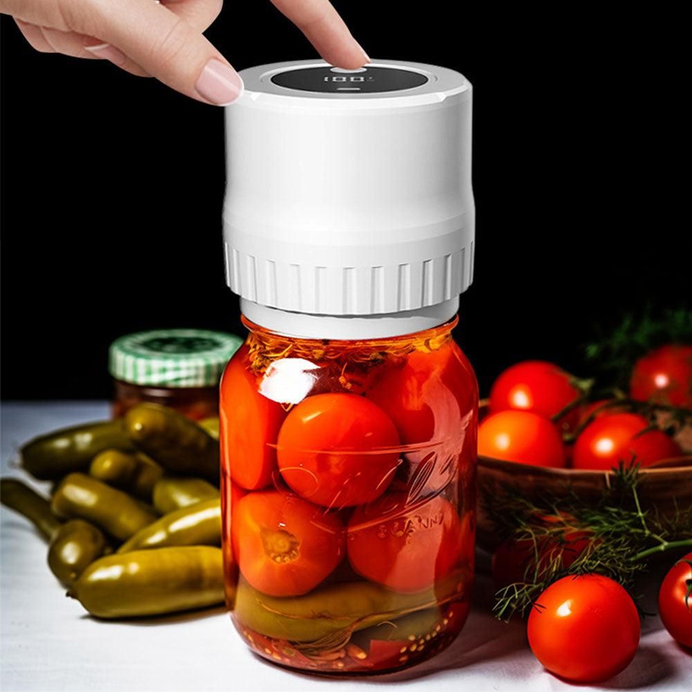 Automatic Vacuum Sealer Kit for Regular Mason Jars Rechargeable Electric Sealer with 10 Sealing Lids White - Image 3