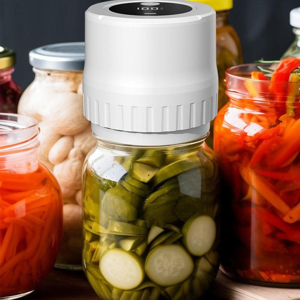 Automatic Vacuum Sealer Kit for Regular Mason Jars Rechargeable Electric Sealer with 10 Sealing Lids White - Image 4