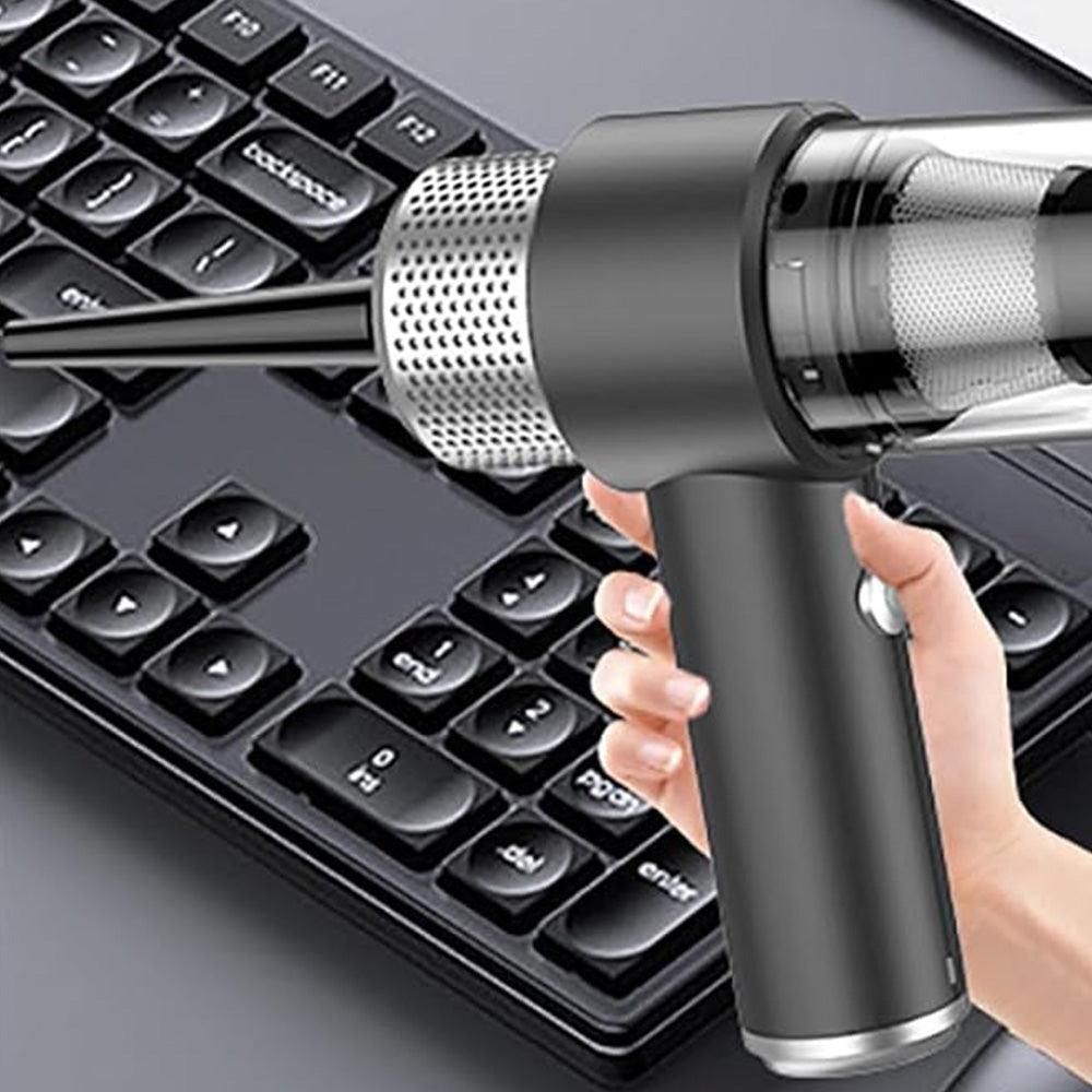 4-in-1 Handheld Car Vacuum Cleaner Portable Cordless Air Duster with LED Light for Car Home Office Black - Image 2