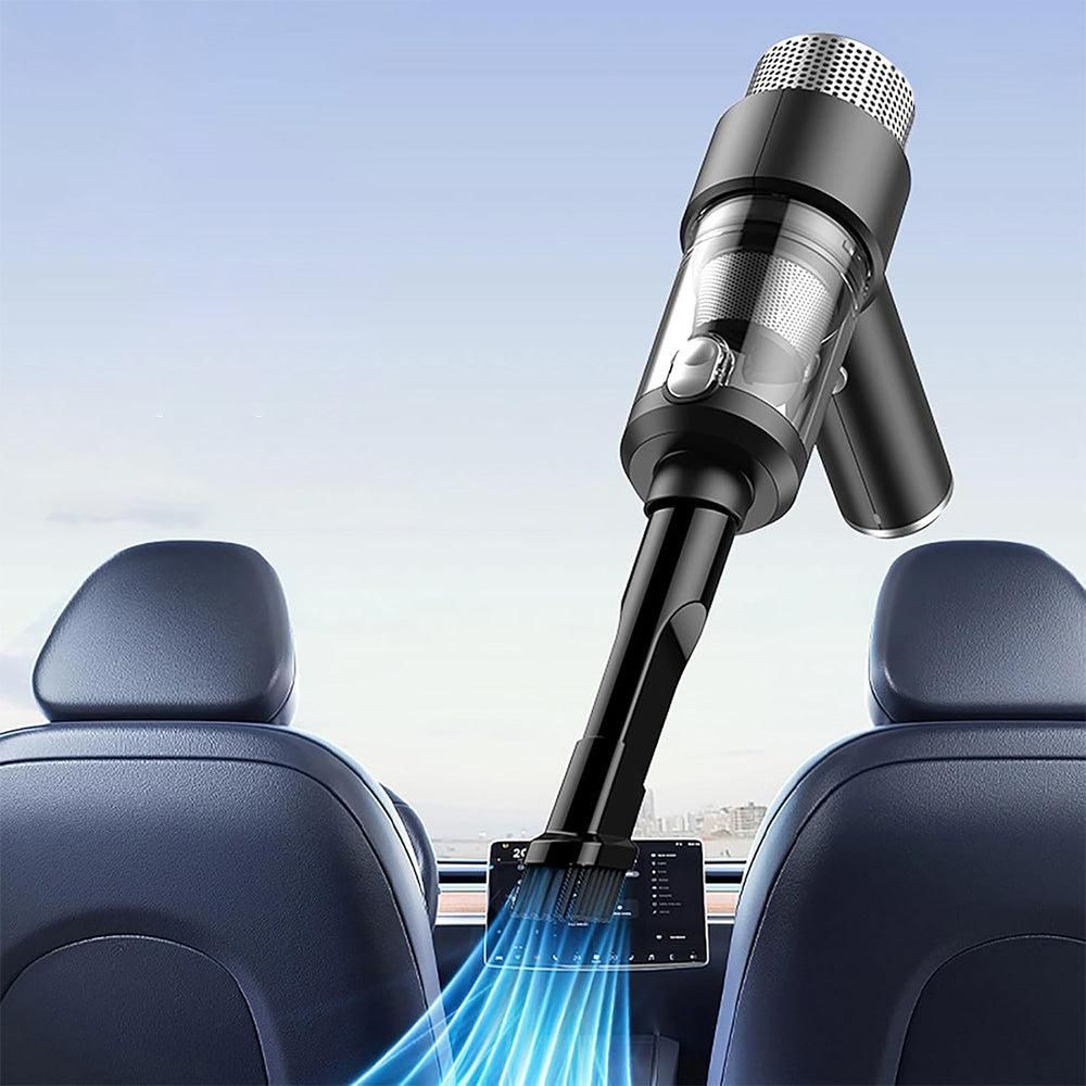 4-in-1 Handheld Car Vacuum Cleaner Portable Cordless Air Duster with LED Light for Car Home Office Black - Image 3
