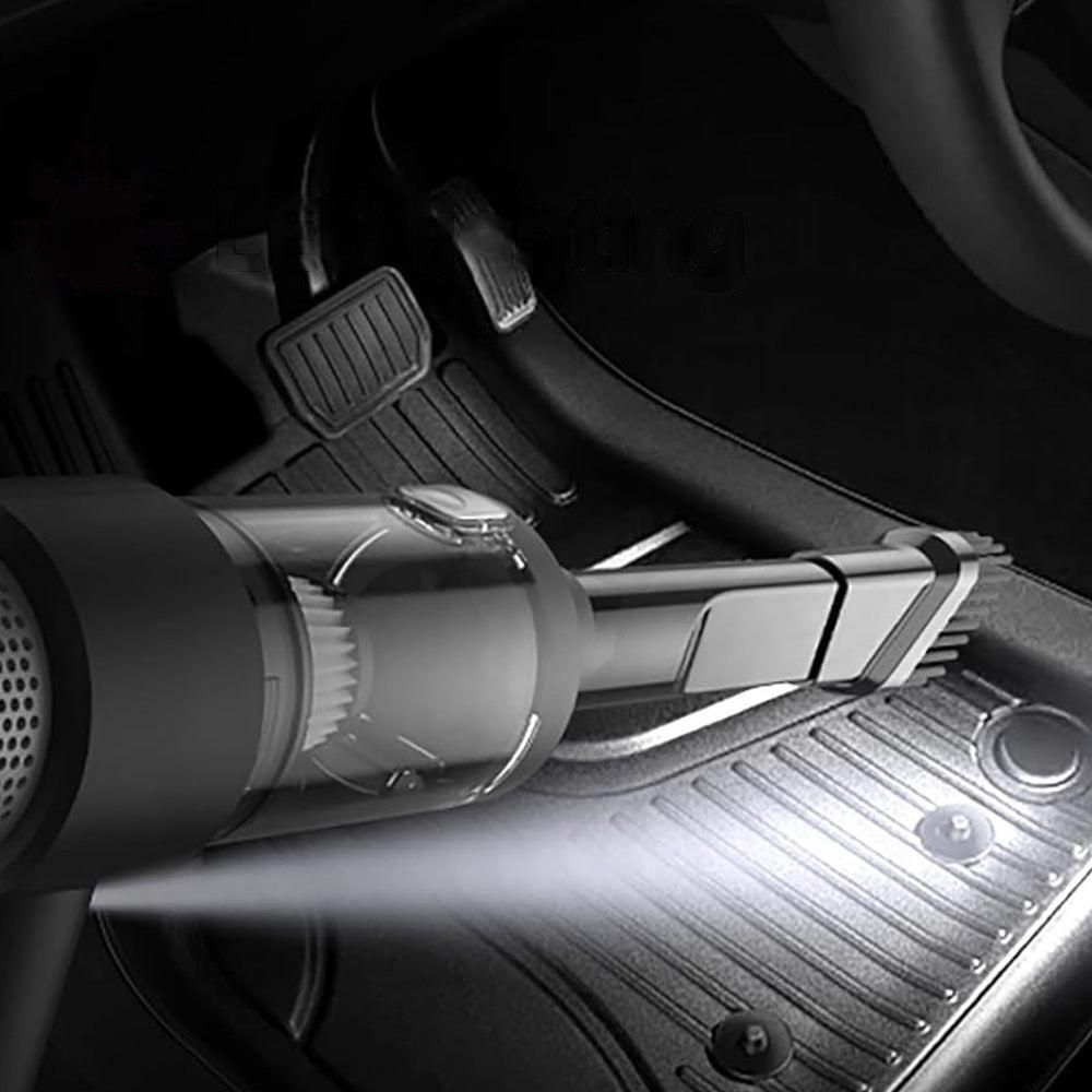 4-in-1 Handheld Car Vacuum Cleaner Portable Cordless Air Duster with LED Light for Car Home Office Black - Image 4