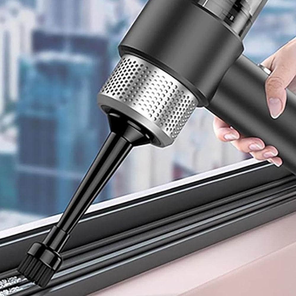 4-in-1 Handheld Car Vacuum Cleaner Portable Cordless Air Duster with LED Light for Car Home Office Black - Image 5