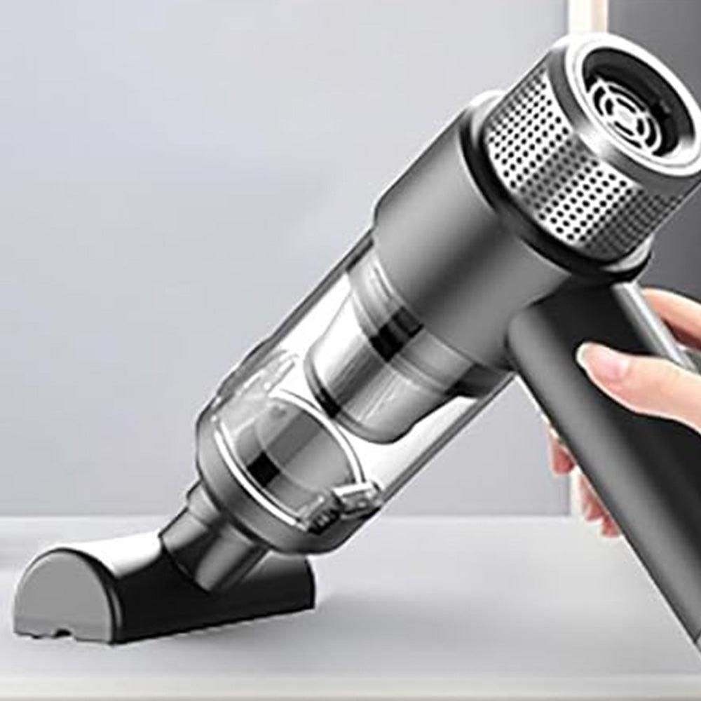4-in-1 Handheld Car Vacuum Cleaner Portable Cordless Air Duster with LED Light for Car Home Office Black - Image 6
