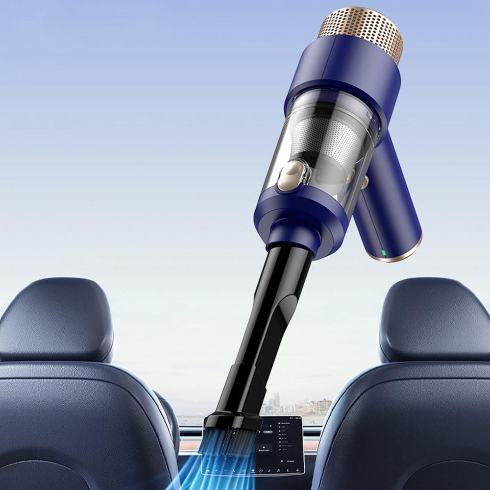 4-in-1 Handheld Car Vacuum Cleaner Portable Cordless Air Duster with LED Light for Car Home Office Blue - Image 7
