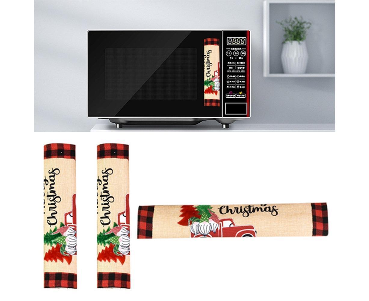 3Pcs Christmas Refrigerator Microwave Oven Door Handle Cover Sleeve Decoration - Image 2