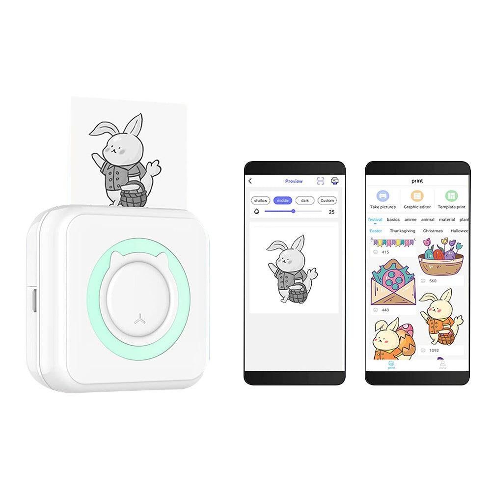 Portable Bluetooth Wireless Mini Printer Heat-Sensitive Print Maker Green - Image 1