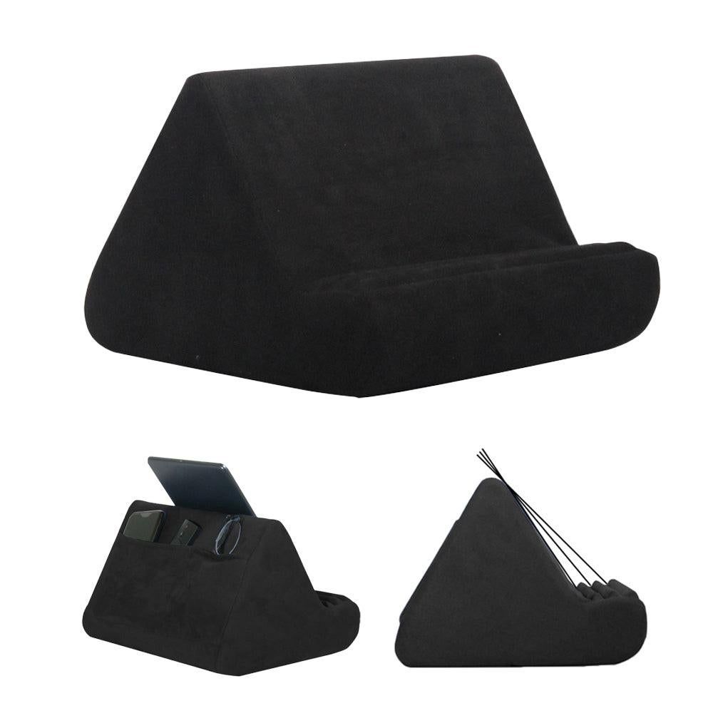 Multi-Angle Tablet Holder Compatible with iPads Lazy Holder Stand for Bed and Desk with 2 Pockets Black - Image 1
