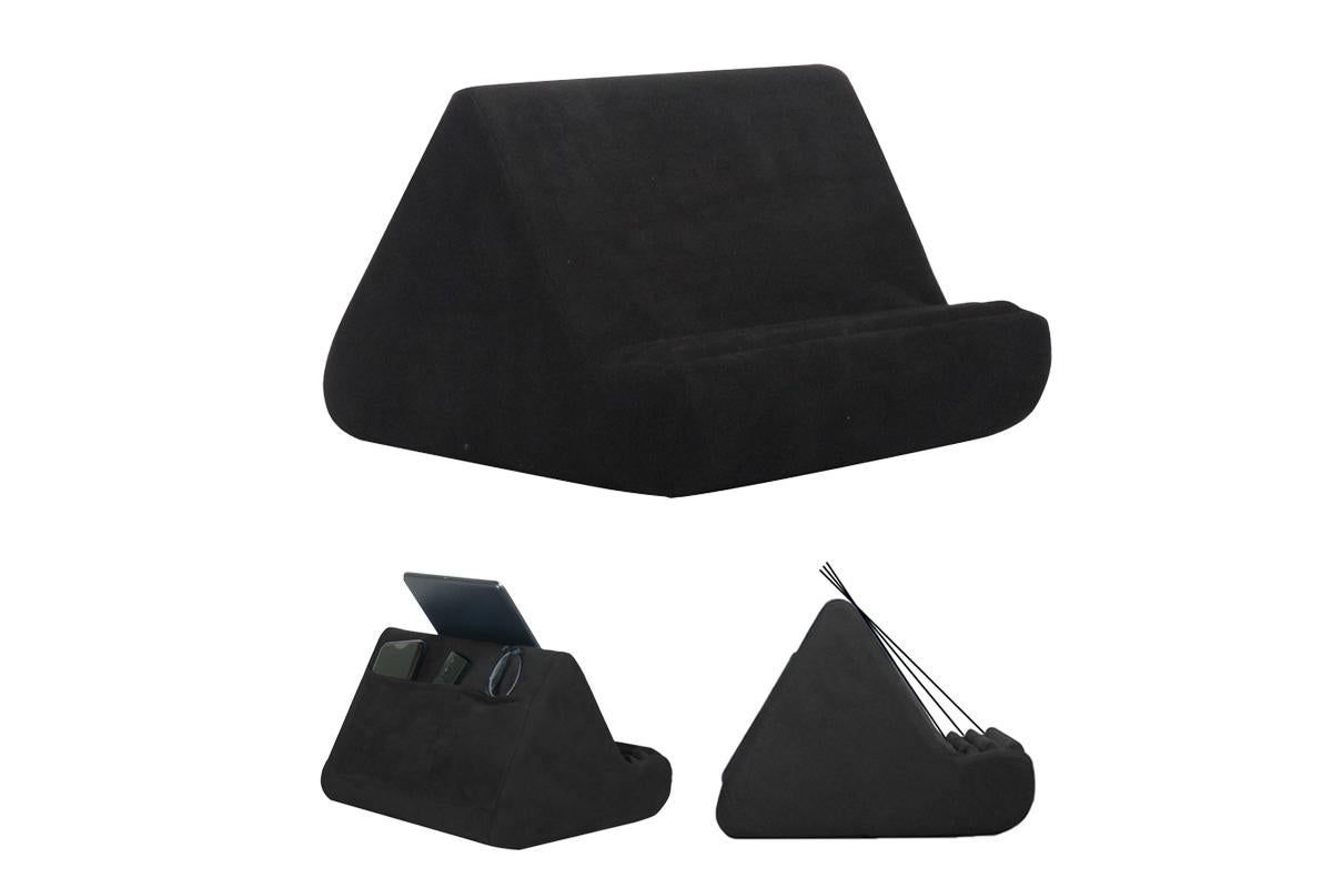 Multi-Angle Tablet Holder Compatible with iPads Lazy Holder Stand for Bed and Desk with 2 Pockets Black - Image 7