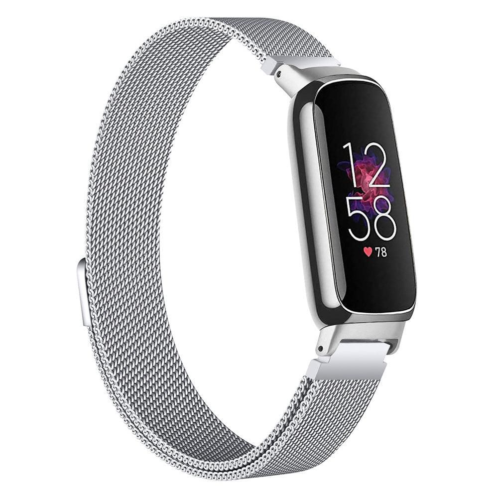 19.5cm Replacement Watch Band Adjustable Stainless Steel Watch Strap Compatible with Fitbit Inspire 3 Watch Silver - Image 5