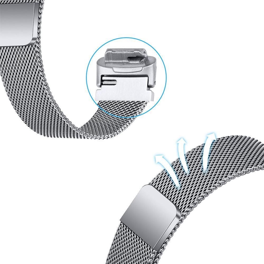 19.5cm Replacement Watch Band Adjustable Stainless Steel Watch Strap Compatible with Fitbit Inspire 3 Watch Silver - Image 6