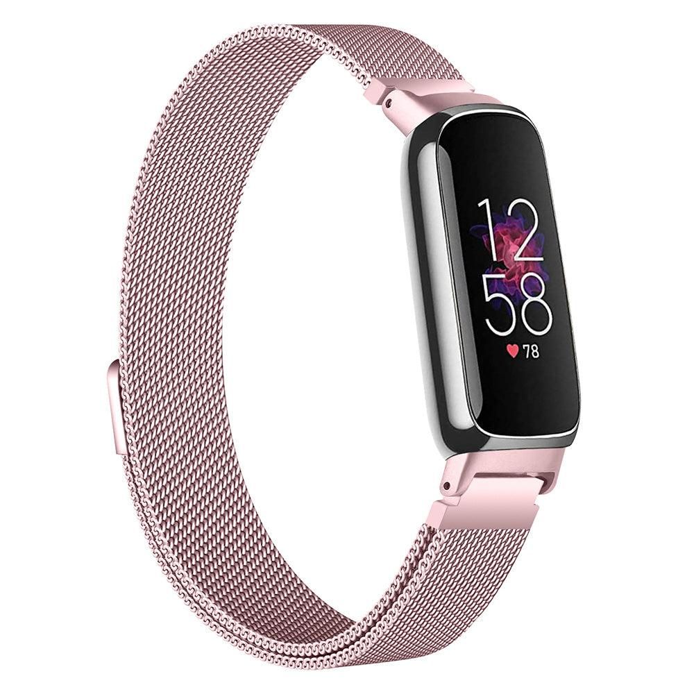 19.5cm Replacement Watch Band Adjustable Stainless Steel Watch Strap Compatible with Fitbit Inspire 3 Watch Pink - Image 5