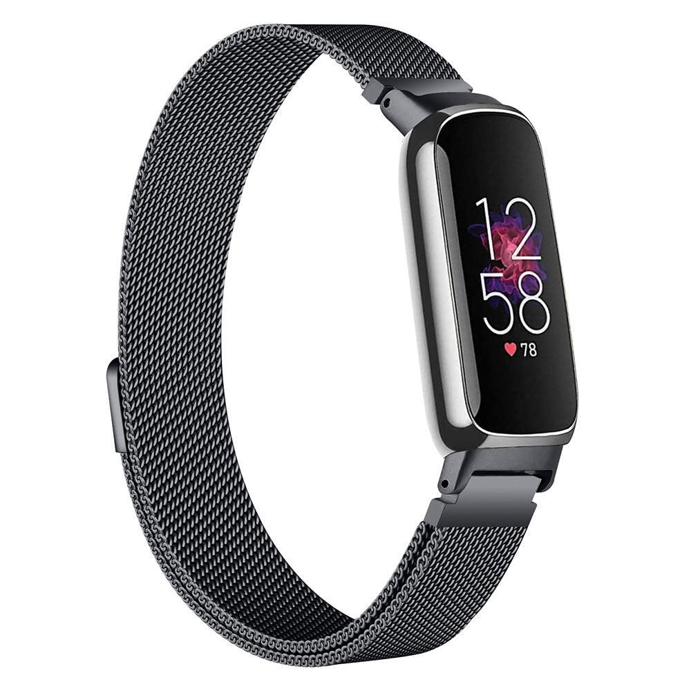 19.5cm Replacement Watch Band Adjustable Stainless Steel Watch Strap Compatible with Fitbit Inspire 3 Watch Black - Image 5