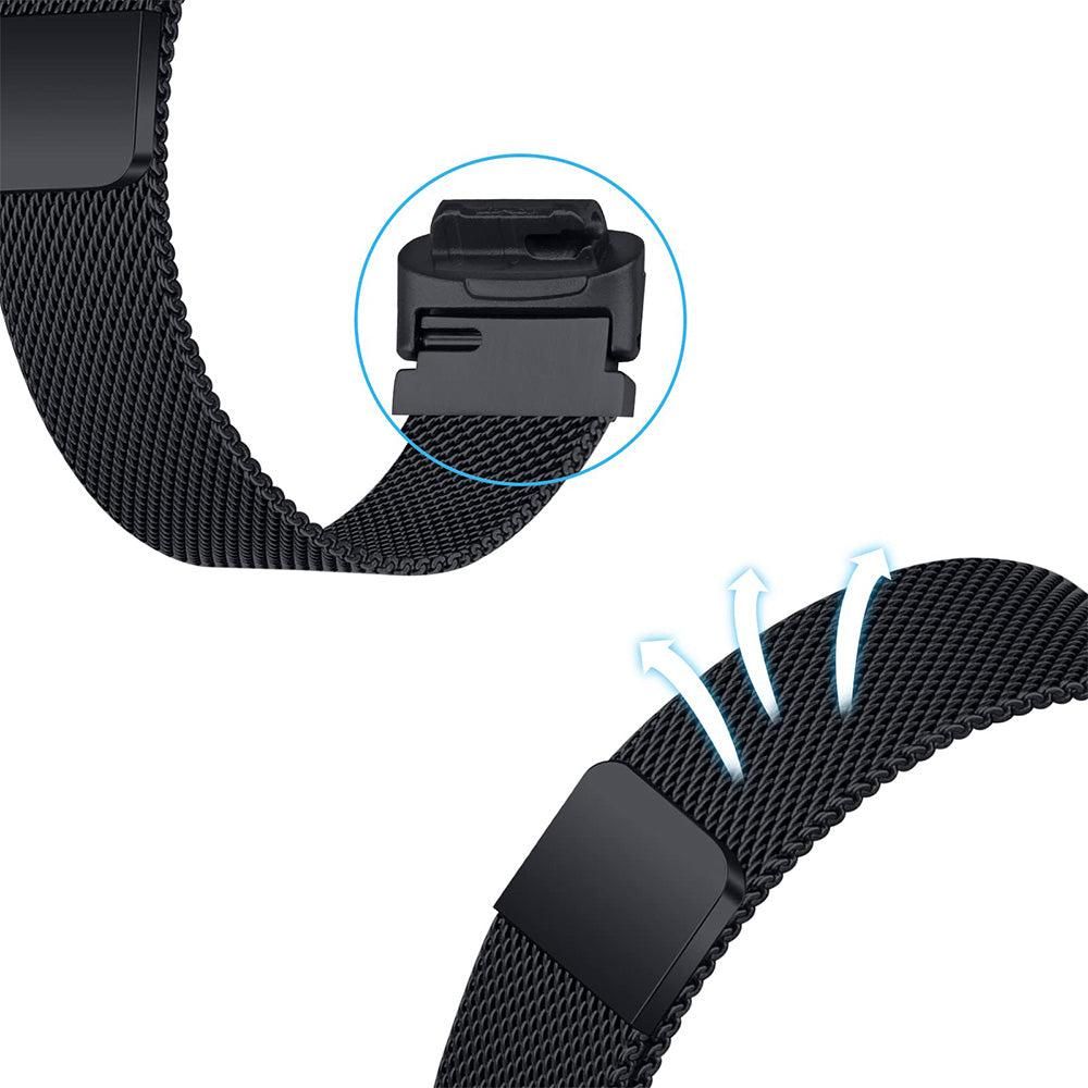 19.5cm Replacement Watch Band Adjustable Stainless Steel Watch Strap Compatible with Fitbit Inspire 3 Watch Black - Image 6