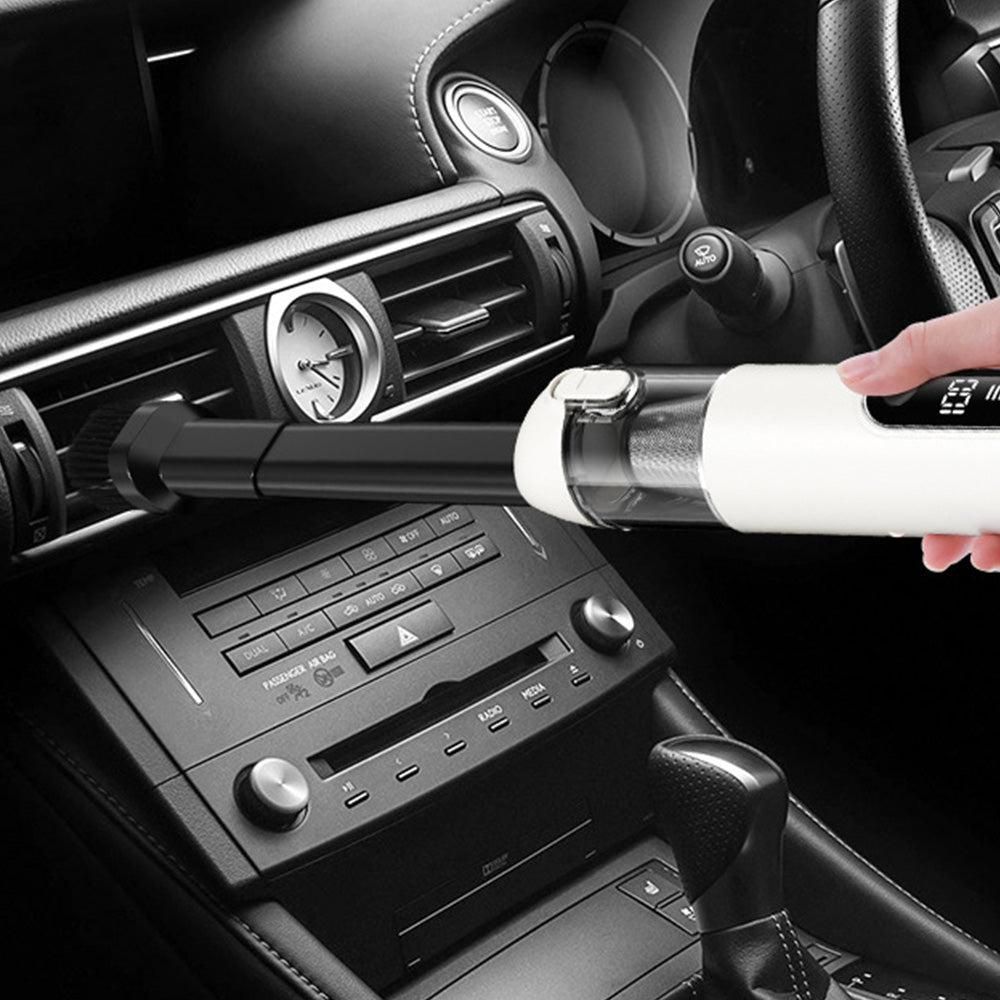 2-Mode Adjustable Cordless Handhtaeld Vacuum Cleaner Set Portable Digital Display Dust Cleaner for Car Home White - Image 6