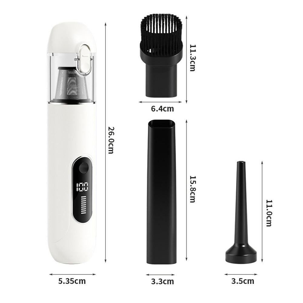 2-Mode Adjustable Cordless Handhtaeld Vacuum Cleaner Set Portable Digital Display Dust Cleaner for Car Home White - Image 8