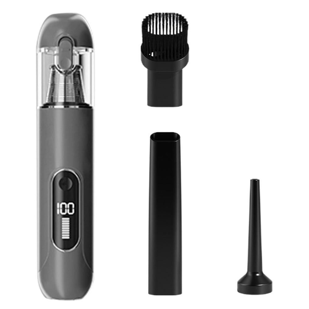 2-Mode Adjustable Cordless Handhtaeld Vacuum Cleaner Set Portable Digital Display Dust Cleaner for Car Home Grey - Image 3