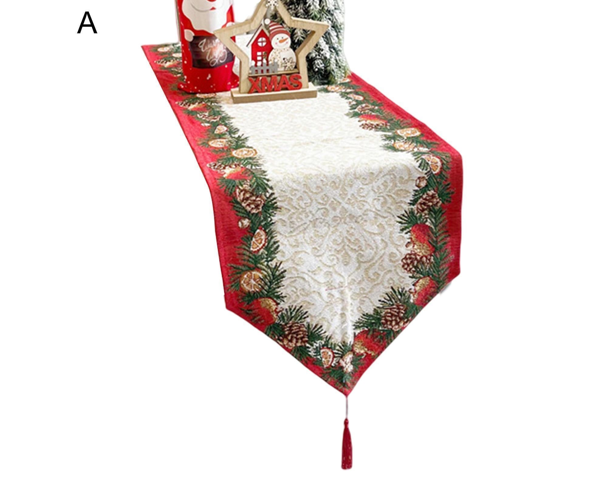 Xmas Table Runner Anti-shrink Tear Resistant Polyester Cotton-A - Image 2
