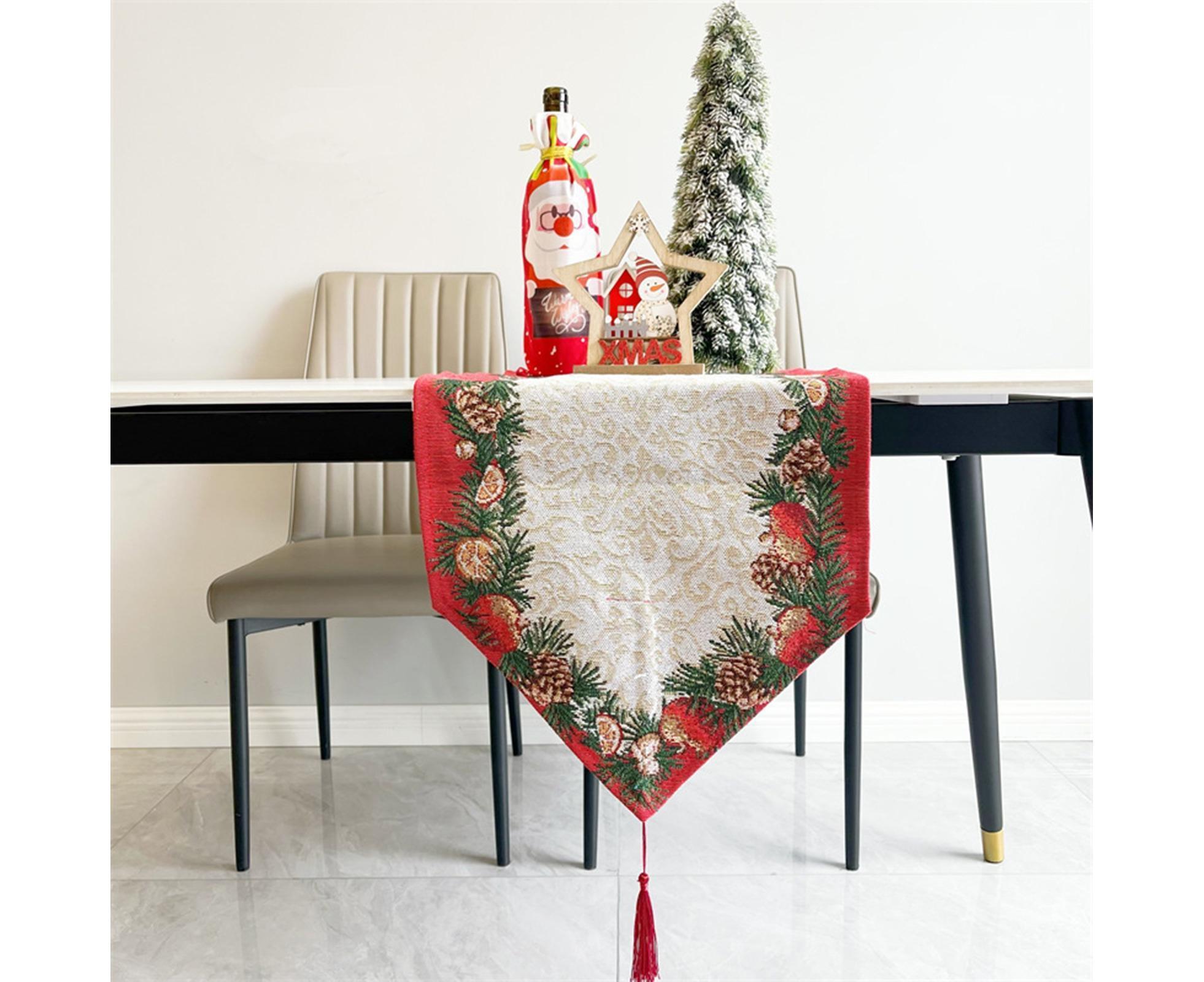 Xmas Table Runner Anti-shrink Tear Resistant Polyester Cotton-A - Image 6