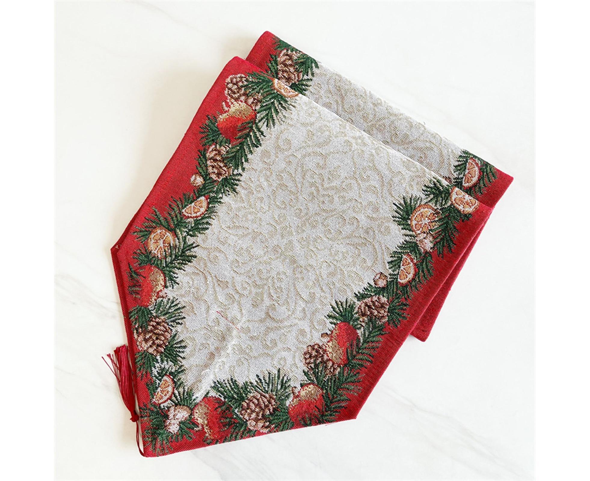 Xmas Table Runner Anti-shrink Tear Resistant Polyester Cotton-A - Image 7