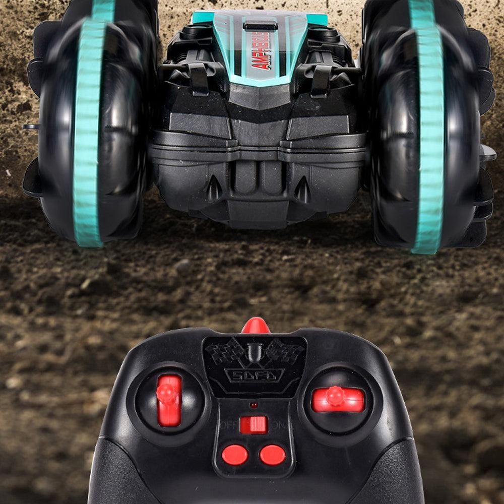 2.4Ghz Remote Control Gesture Sensor Toy Car Boat Truck 4WD Waterproof RC Amphibious Vehicle-Blue - Image 4