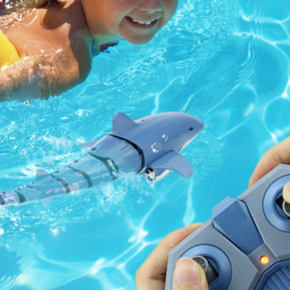2.4G Remote Control Shark Toy RC Simulation Shark for Swimming Pool Blue - Image 2