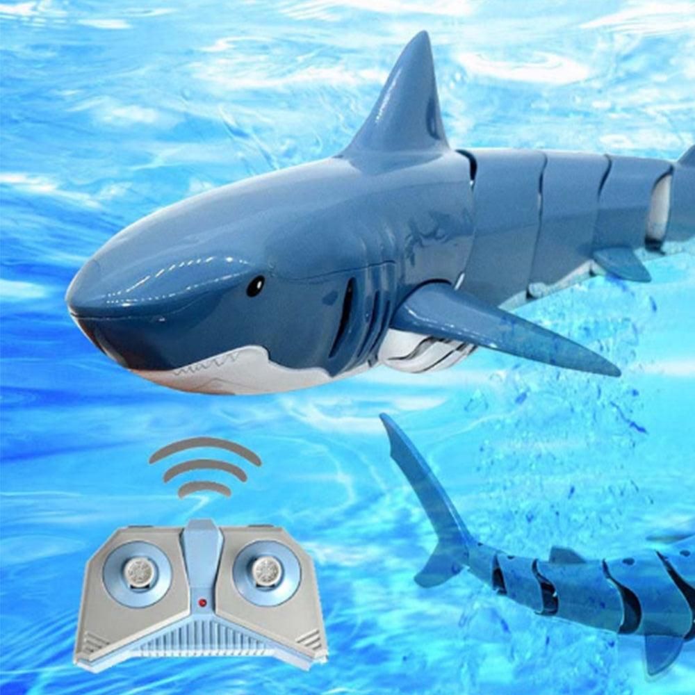 2.4G Remote Control Shark Toy RC Simulation Shark for Swimming Pool Blue - Image 3