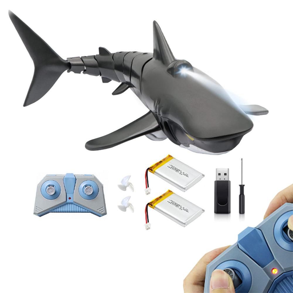 2.4G Remote Control Shark Toy RC Simulation Shark for Swimming Pool Gray - Image 1