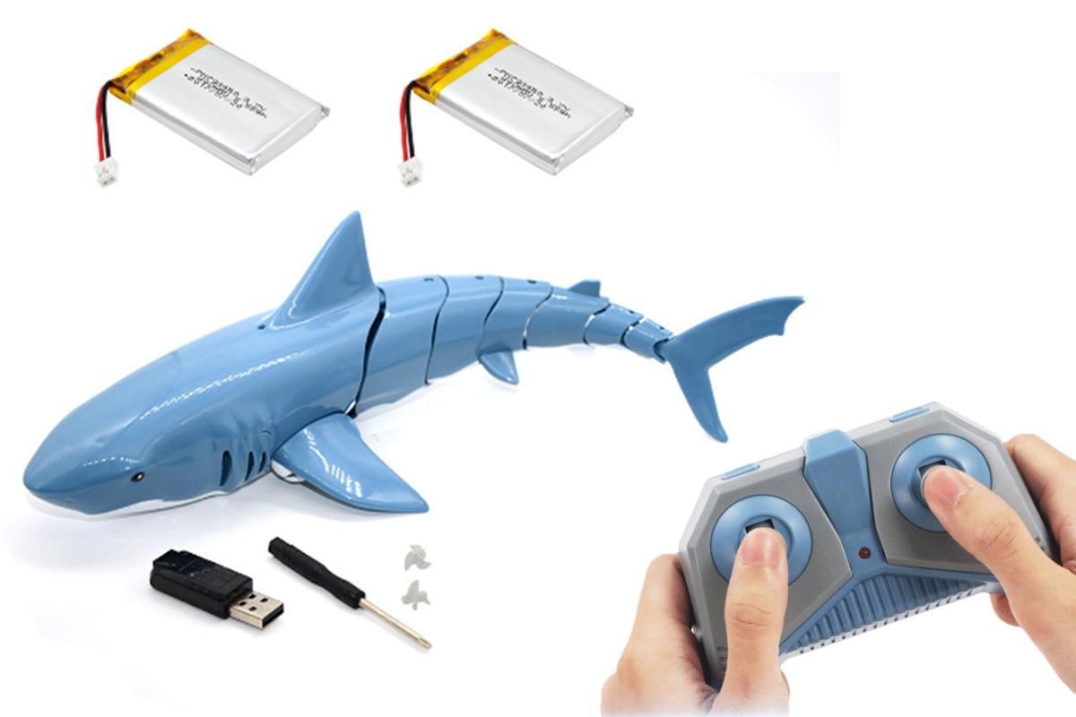 2.4G Remote Control Shark Toy RC Simulation Shark for Swimming Pool Gray - Image 8