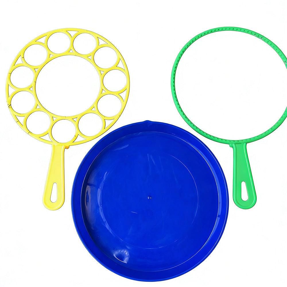 Big Bubble Wands Set - Giant Bubble Kit with Wand Blower and Tray - Image 3