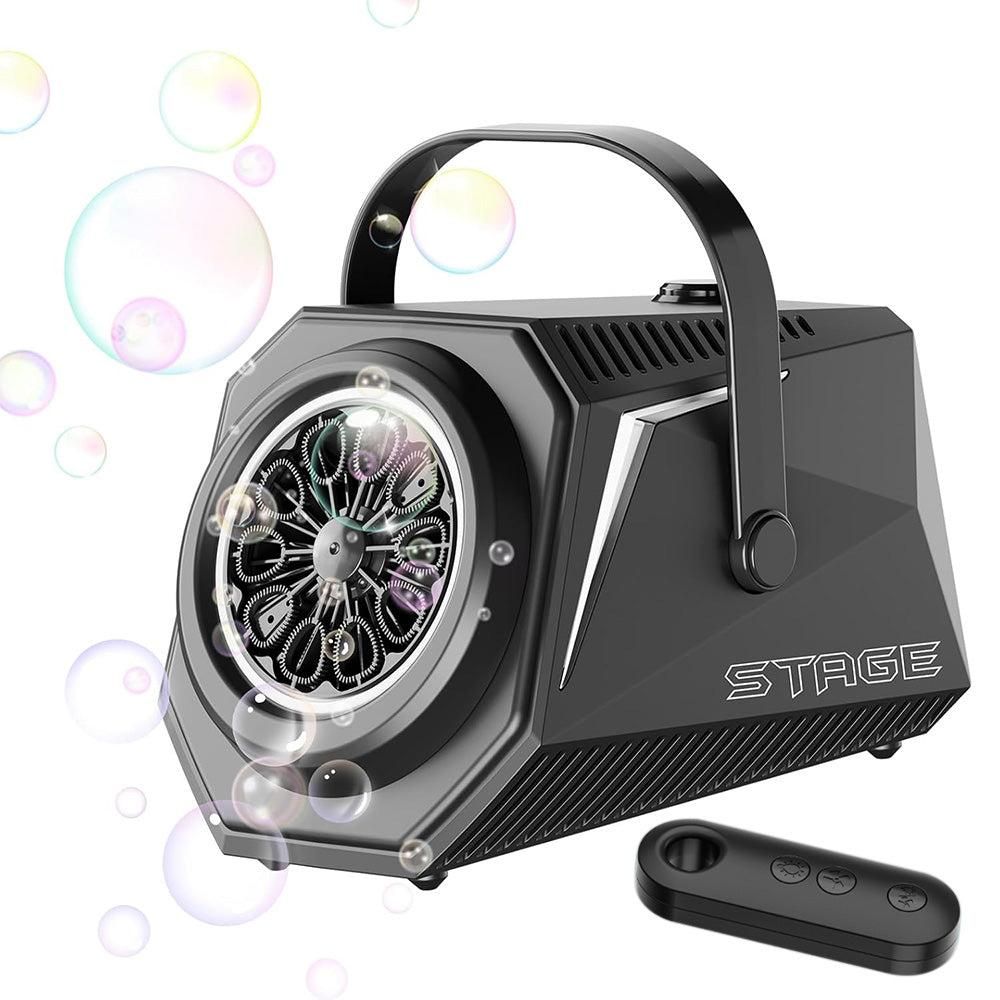 Bubble Machine Automatic Minute Big Bubbles Blower Maker for Outdoor Birthday Parties Black - Image 1