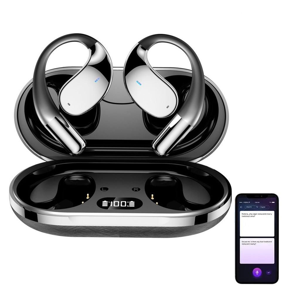 115-Language Wireless AI Translator Headphone Bluetooth Earbuds with Charging Case Black - Image 1