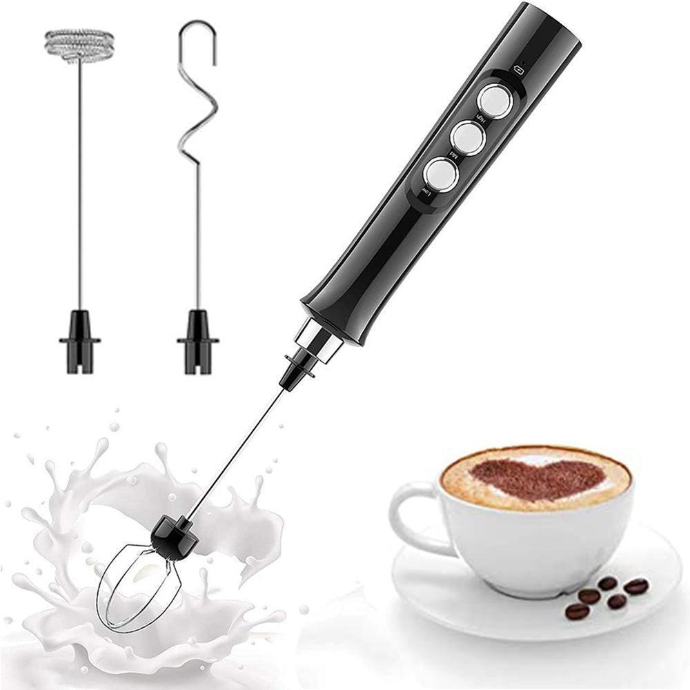 Handheld Electric Milk Frother - USB Rechargeable - Black - Image 1