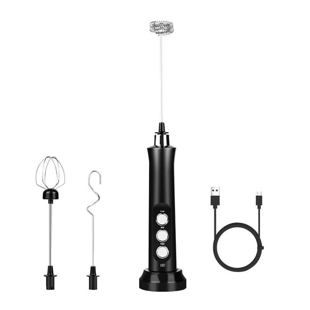 Handheld Electric Milk Frother - USB Rechargeable - Black - Image 5
