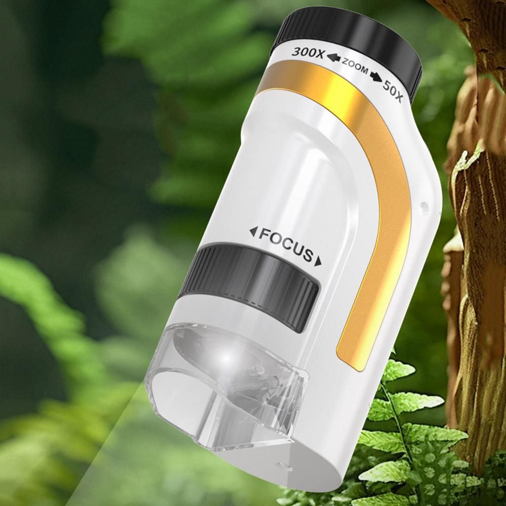 50X-300X Handheld Microscope with LED Lights Portable Pocket Zoom Gold - Image 4