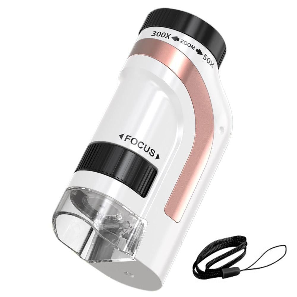 50X-300X Handheld Microscope with LED Lights Portable Pocket Zoom Gold - Image 7