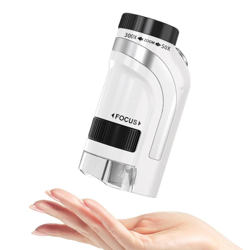 50X-300X Handheld Microscope with LED Lights Portable Pocket Zoom Silver - Image 5