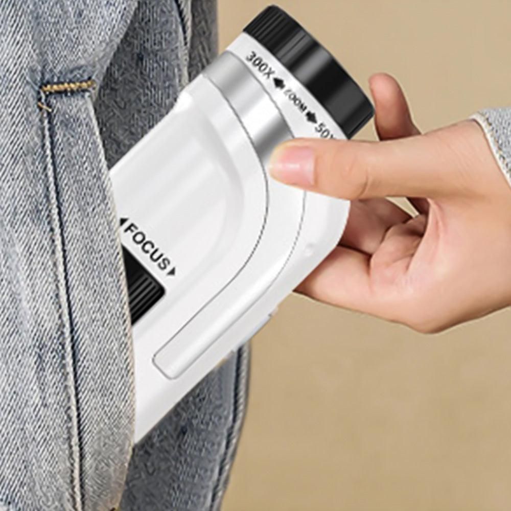 50X-300X Handheld Microscope with LED Lights Portable Pocket Zoom Silver - Image 6