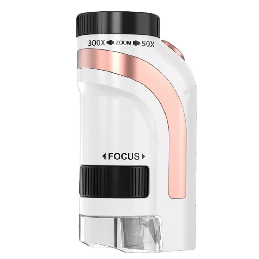 50X-300X Handheld Microscope with LED Lights Portable Pocket Zoom Pink - Image 4