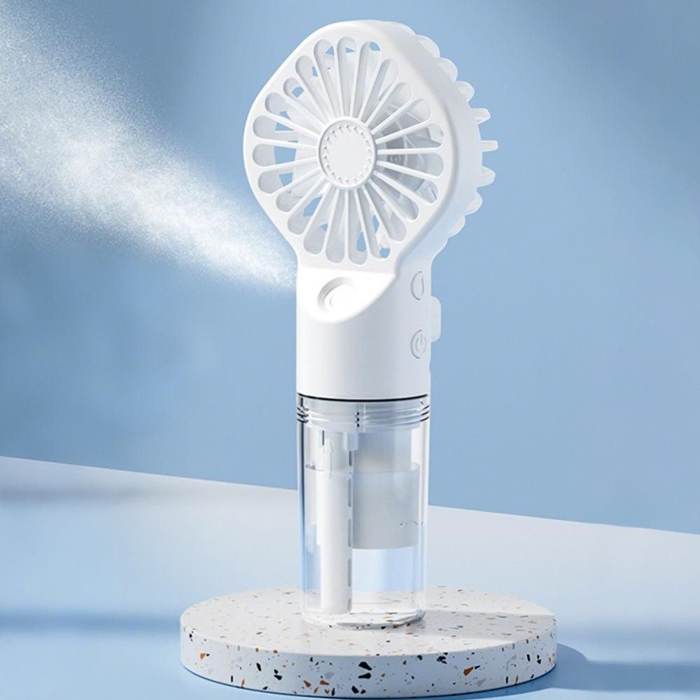 Handheld Misting Fan - Portable Rechargeable Spray Cooling Fan for Home & Office White - Image 3