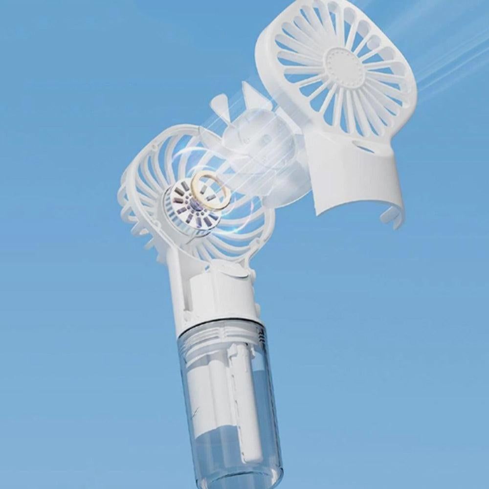Handheld Misting Fan - Portable Rechargeable Spray Cooling Fan for Home & Office White - Image 4