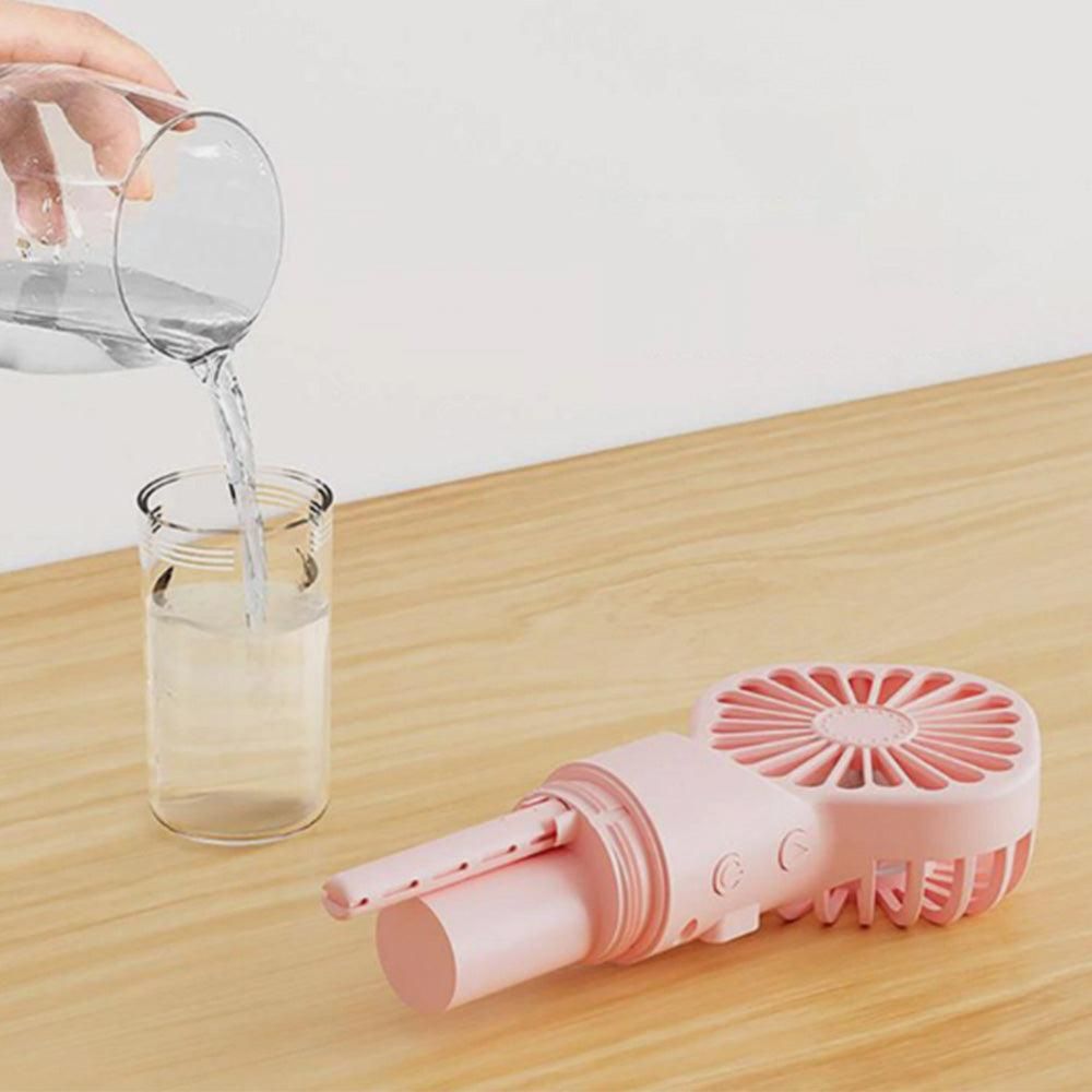 Handheld Misting Fan - Portable Rechargeable Spray Cooling Fan for Home & Office Pink - Image 3