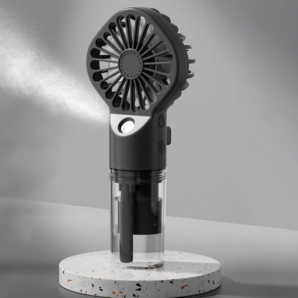 Handheld Misting Fan - Portable Rechargeable Spray Cooling Fan for Home & Office Black - Image 2