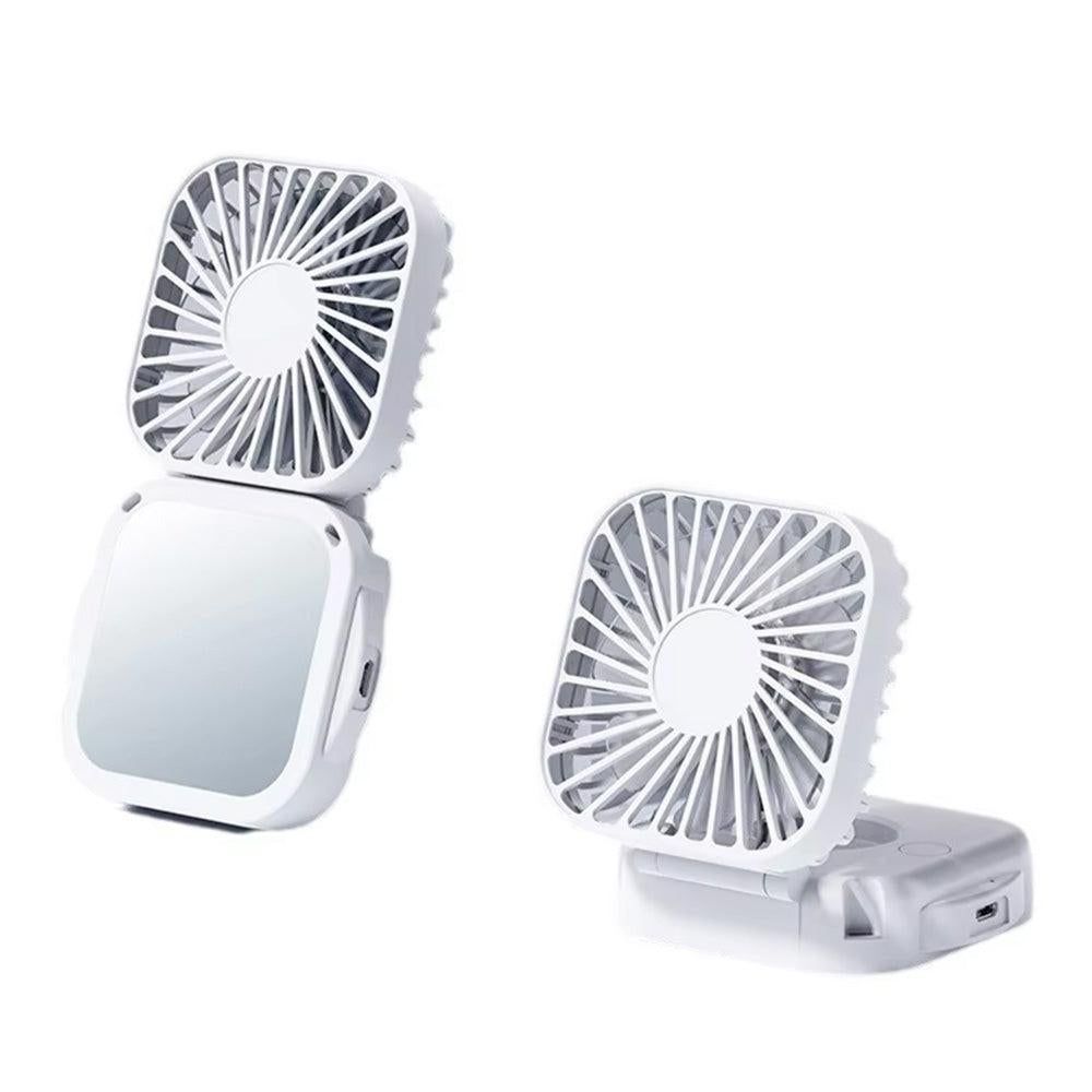Mini Foldable Neck Hanging Fan Portable USB Rechargeable Personal Cooler Pink - Image 5