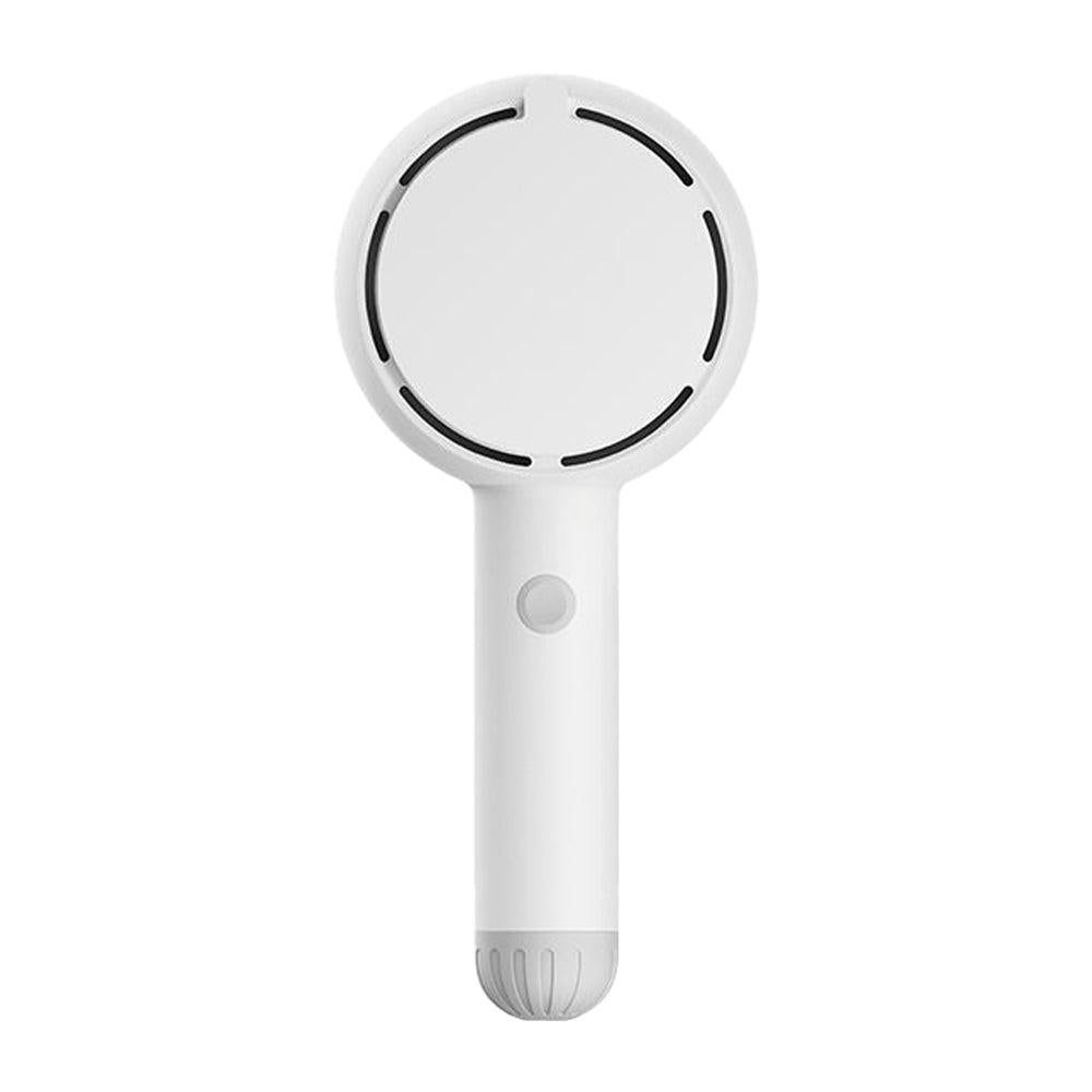 Mini Handheld Fan with LED Light Makeup Mirror Rechargeable Portable Fan White - Image 2