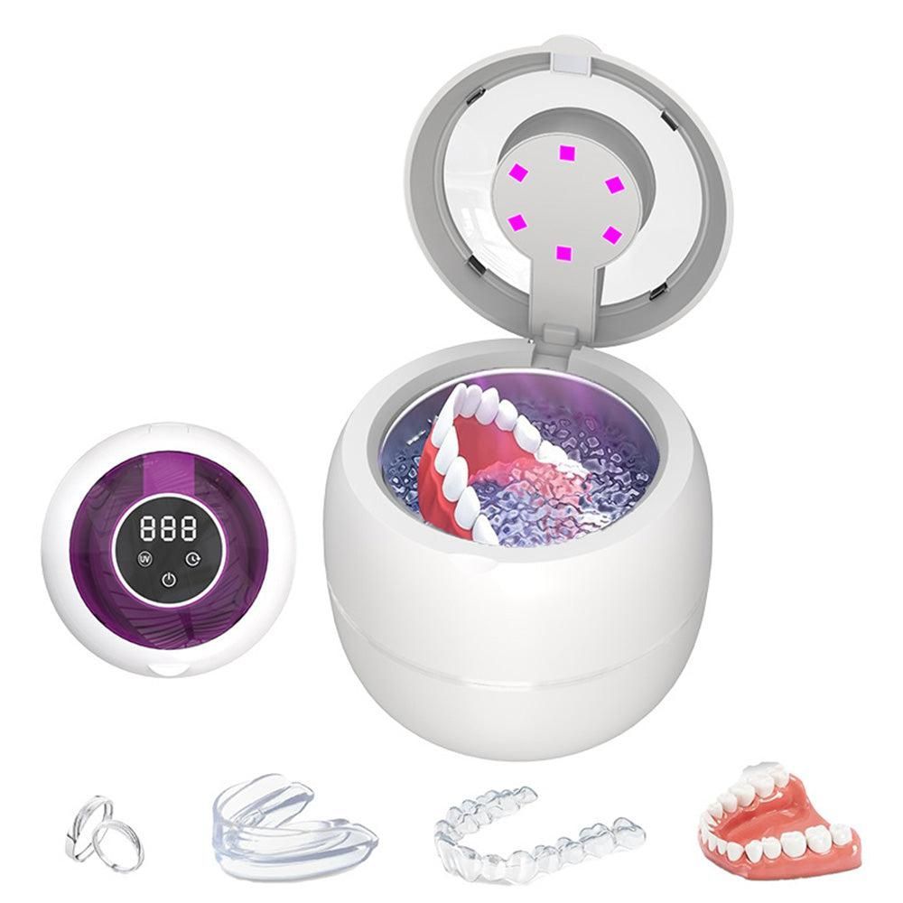 Ultrasonic Retainer Cleaner Machine 45kHz Ultrasonic Dentures Cleaner for Night Guards Braces Aligner White - Image 6