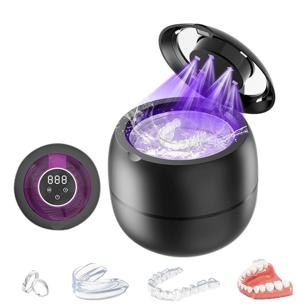 Ultrasonic Retainer Cleaner Machine 45kHz Ultrasonic Dentures Cleaner for Night Guards Braces Aligner Black - Image 4